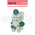 UC Dusty Teal Flowers
