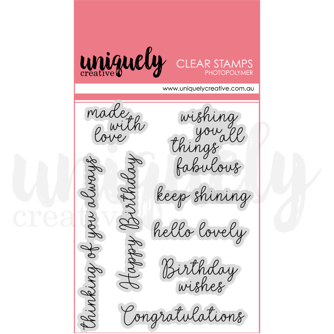 UC Celebration Sentiments Photopolymer Stamp