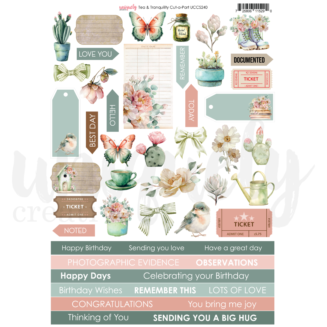 UC Tea and Tranquility Cut-a-Part Sheet