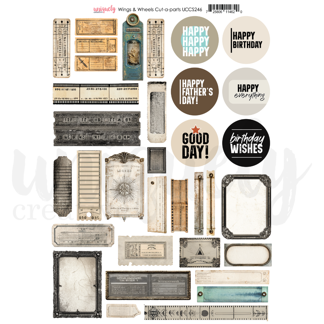 UC Wings and Wheels Cut-a-Part Sheet