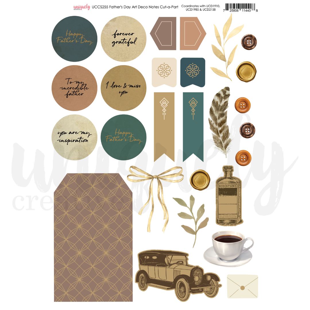 UC Father's Day Art Deco Notes Cut-a-Part Sheet