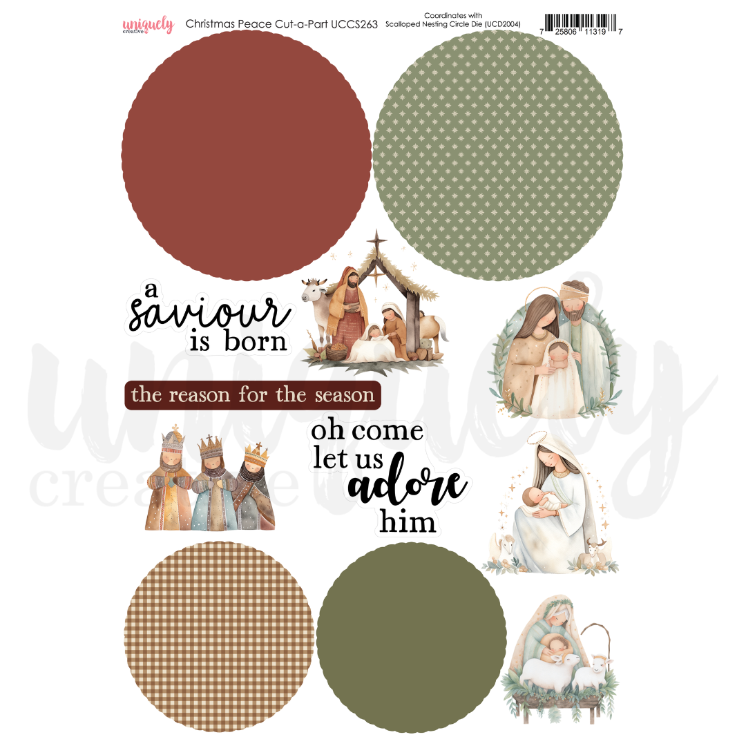 UC Christmas Peace Cut-a-Part Sheet