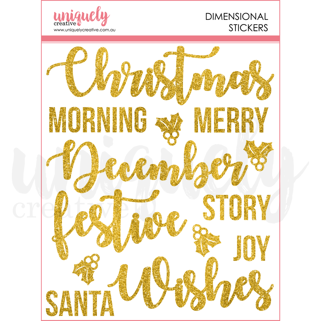 UC Christmas Wishes Glitter Stickers