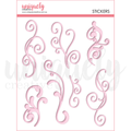 UC Pink Flourish Puffy Stickers