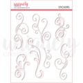 UC White Flourish Puffy Stickers
