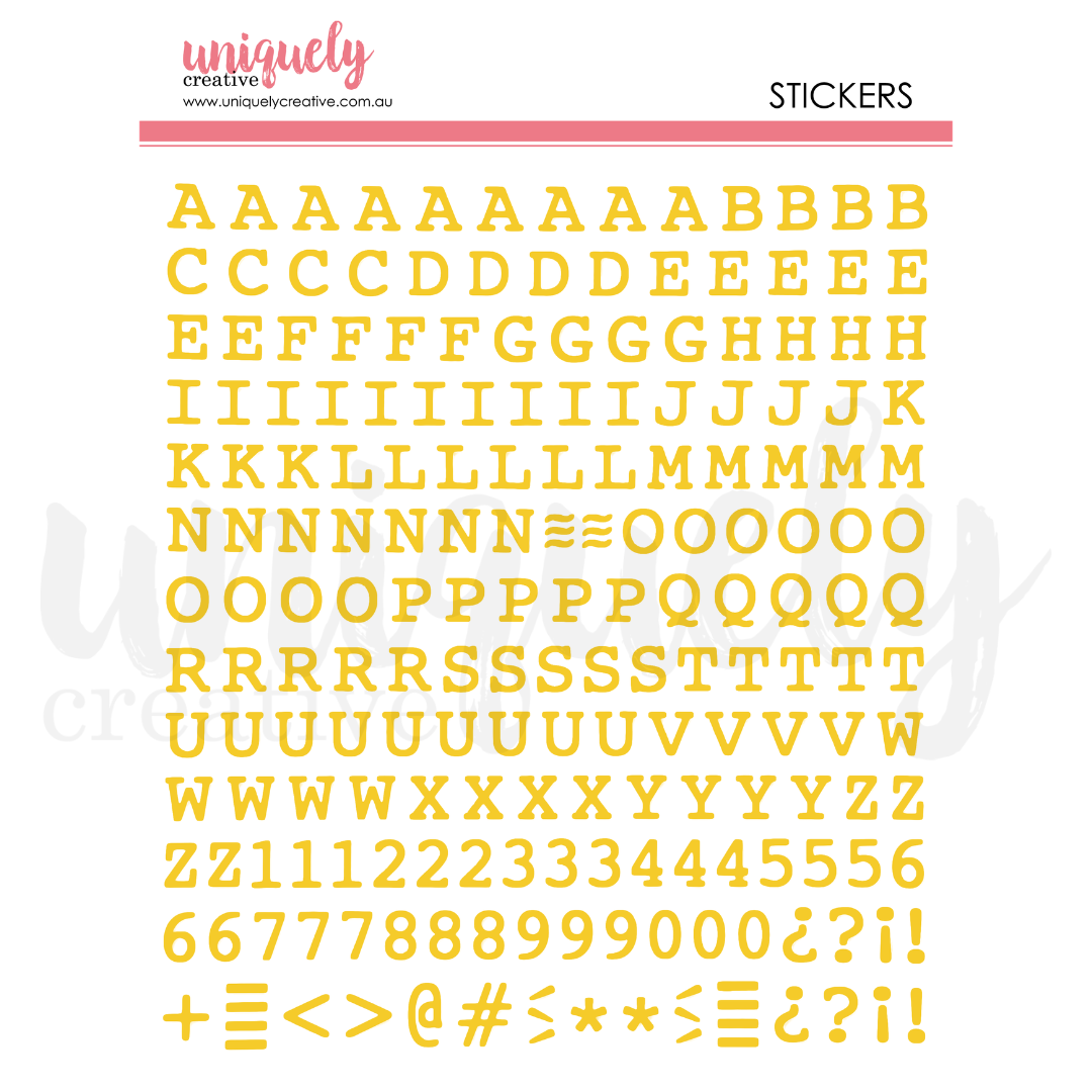 UC Puffy Gold Alpha Stickers - Uppercase