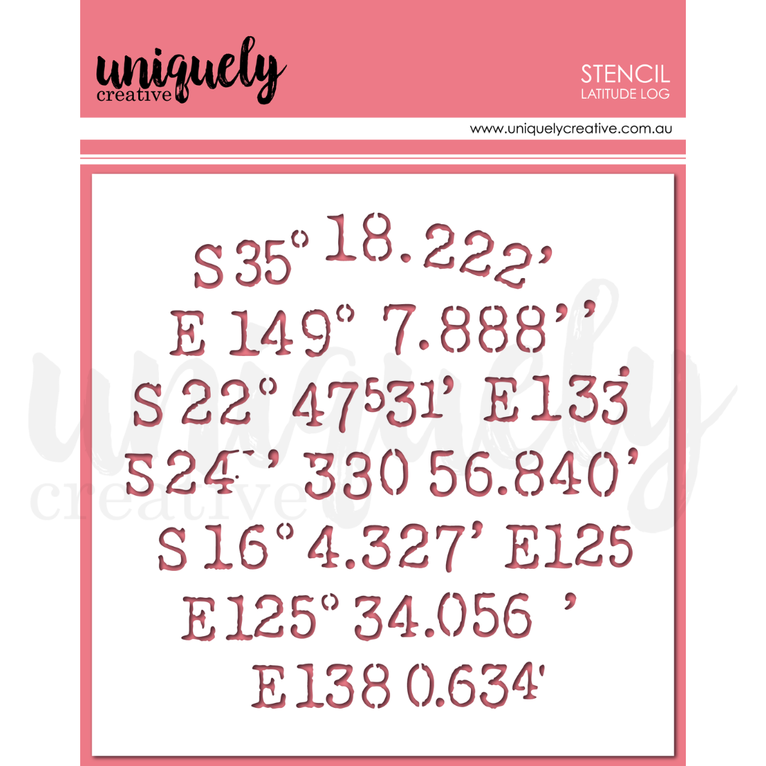UC Latitude Log Stencil