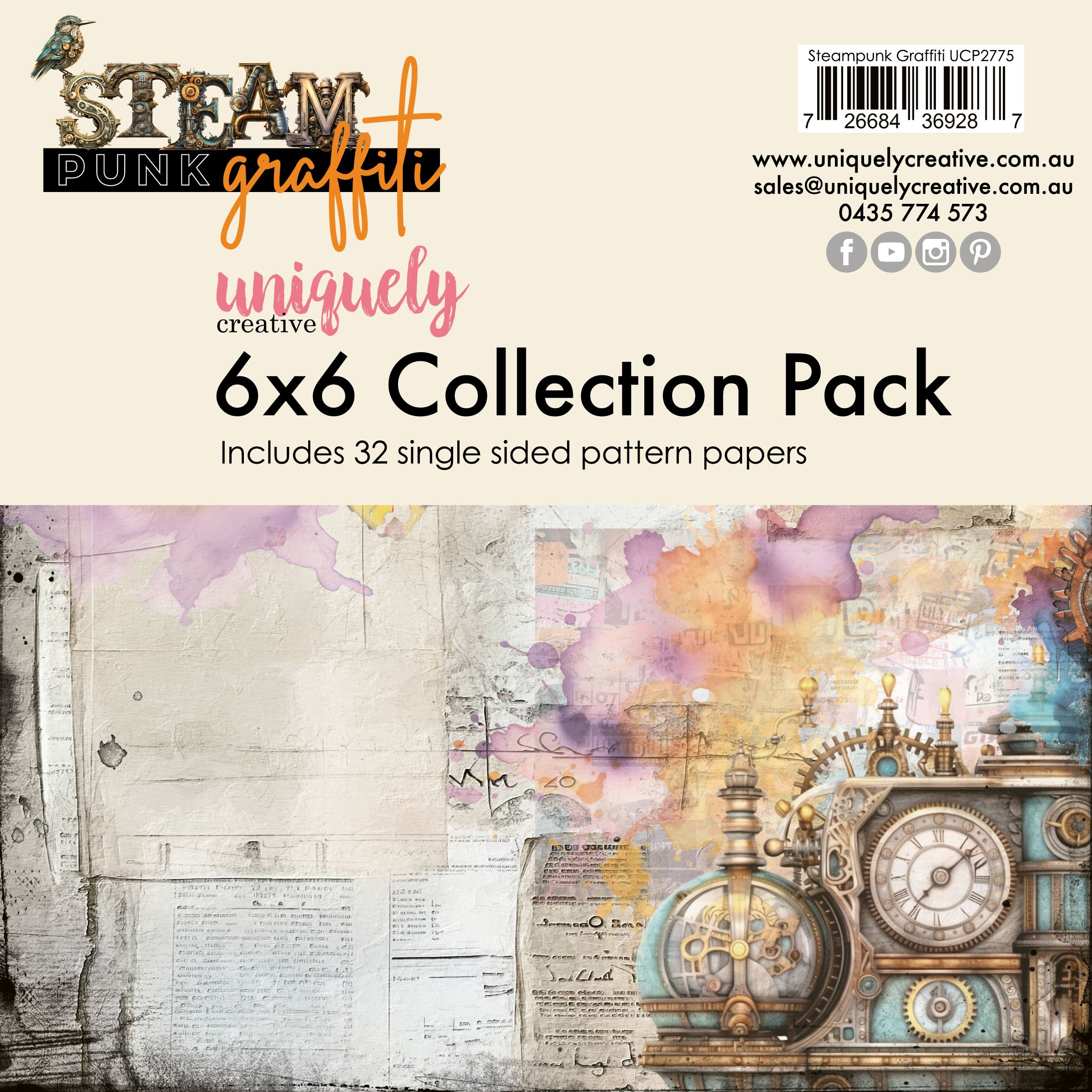 UC Steampunk Graffiti 6 x 6 Collection Pack
