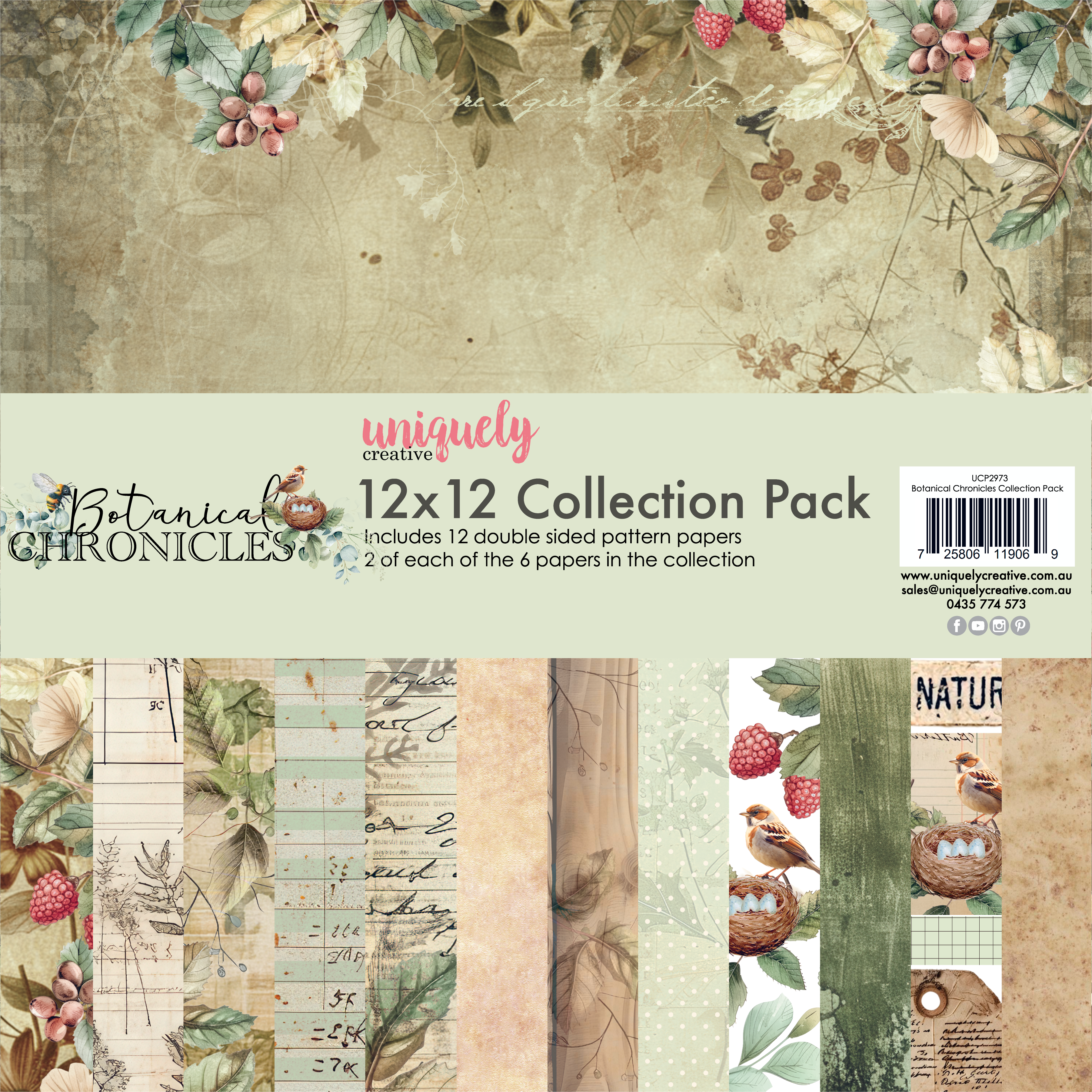 UC 12x12 Paper Pack - Botanical Chronicles