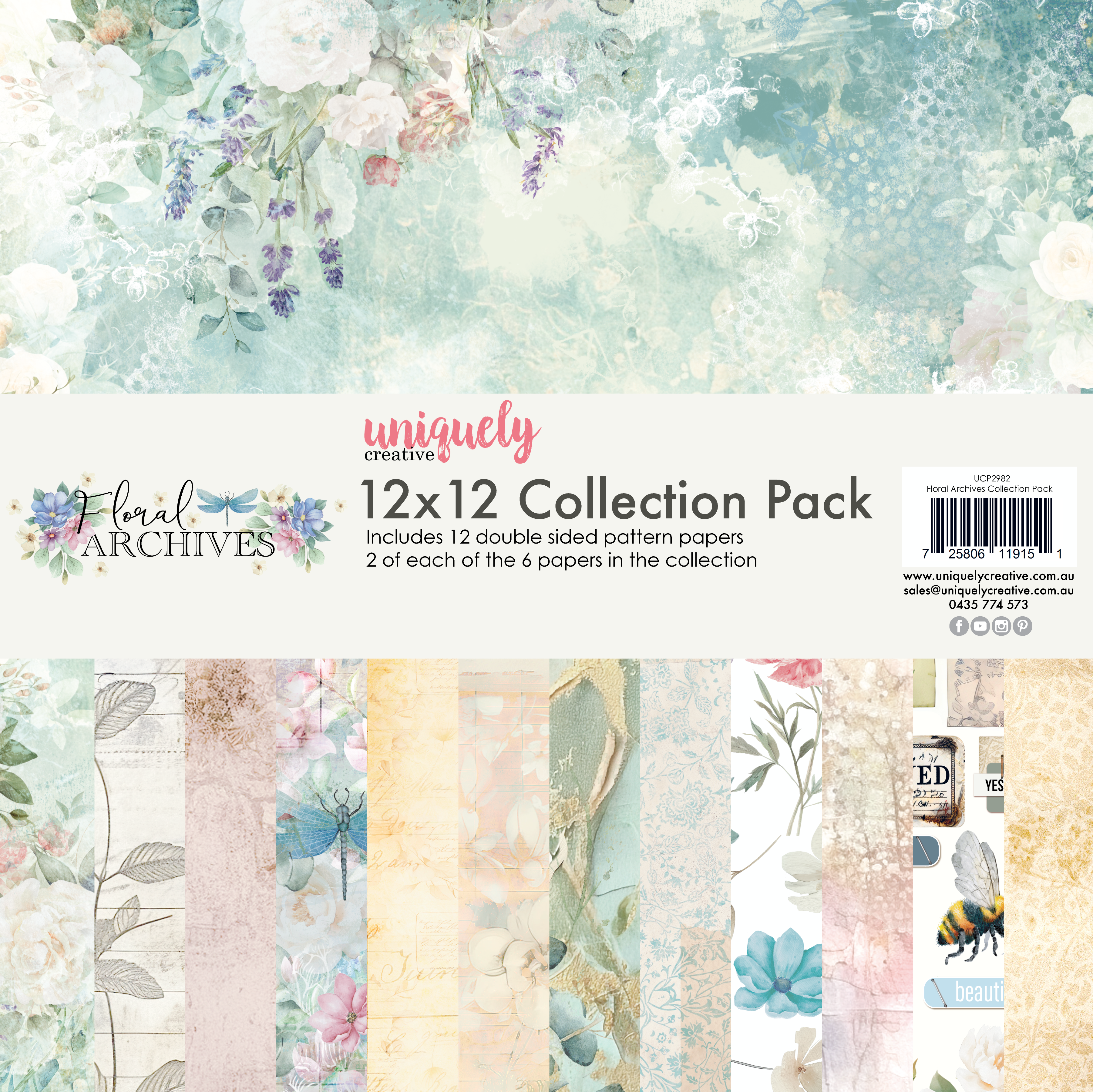UC 12x12 Paper Pack - Floral Archives