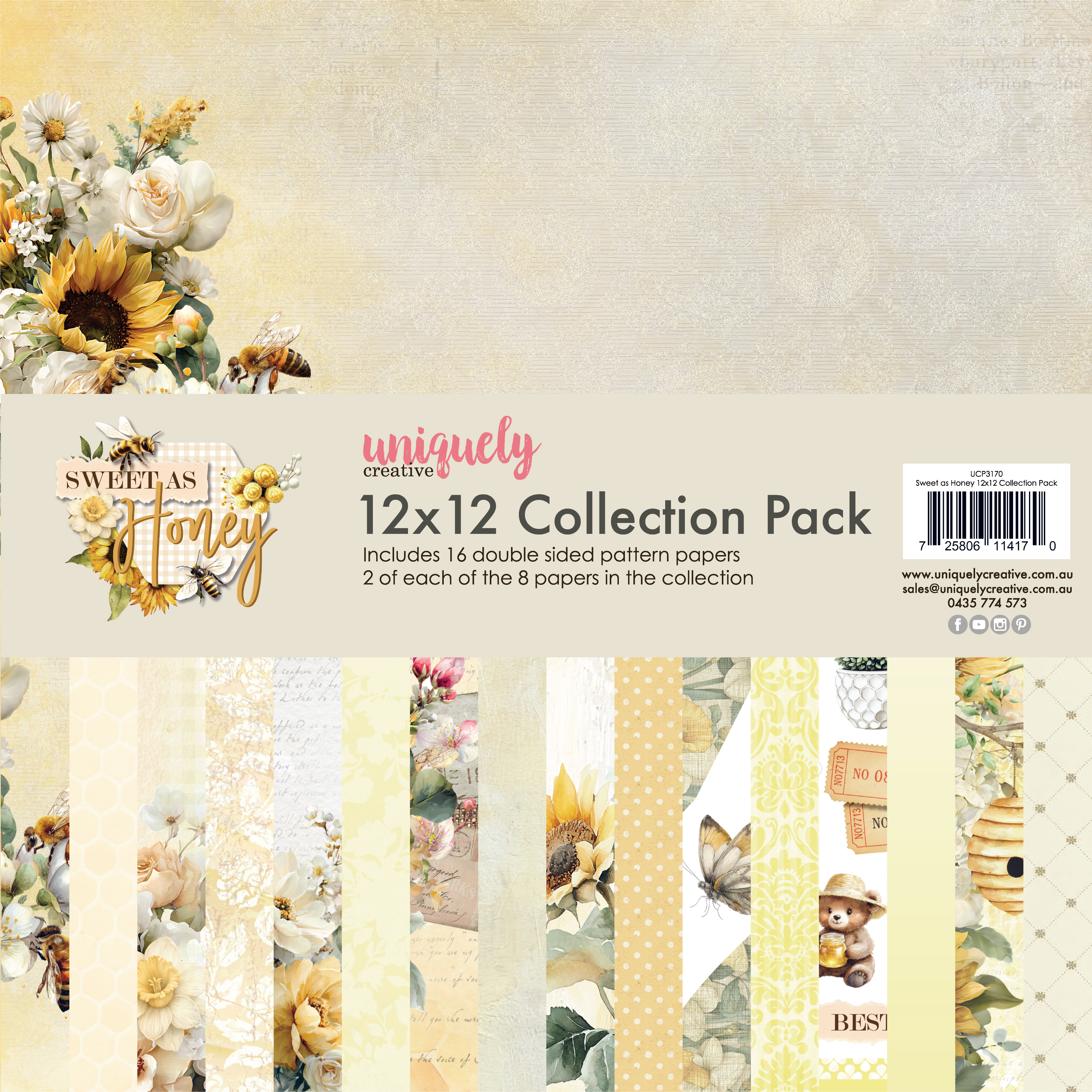 UC 12x12 Paper Pack - Sweet as Honey